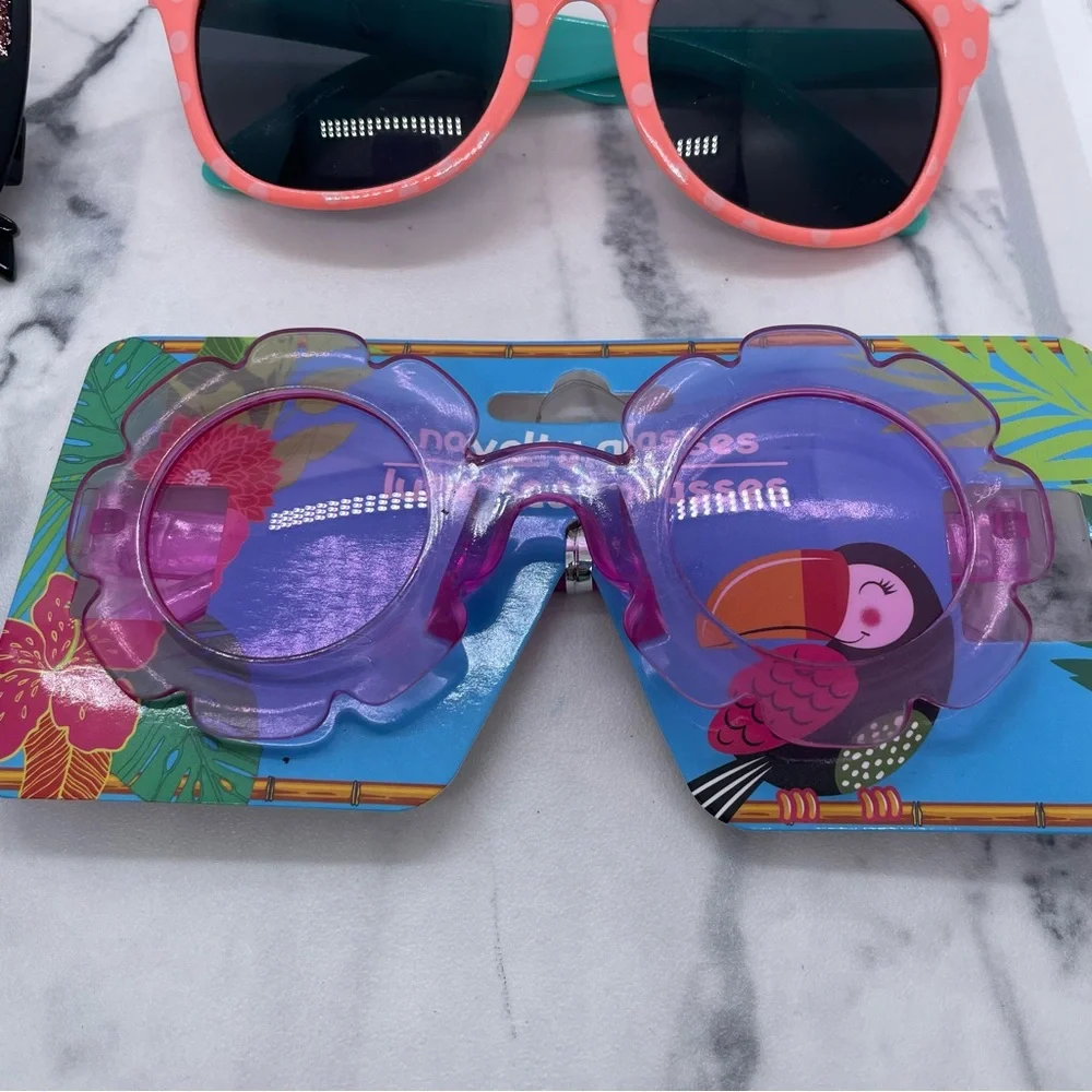 Girls Sunglasses Lot 6 Pairs Birthday Kitty Flower Novelty